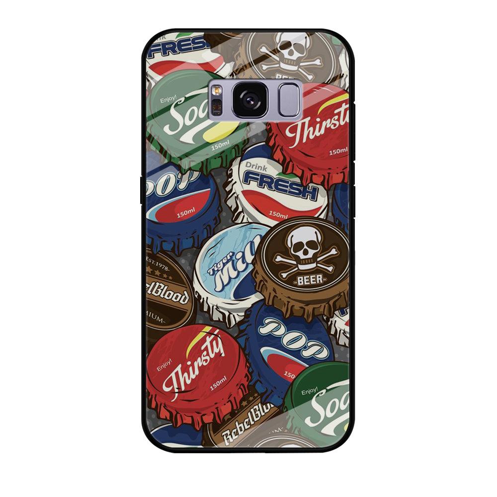 Bottle Cap Doodle Samsung Galaxy S8 Case-Tempered Glass Case-Xtracase