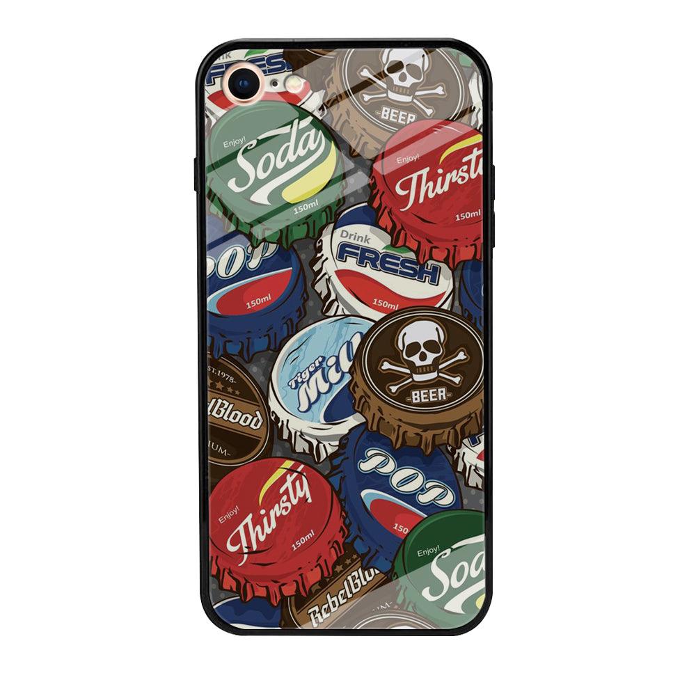 Bottle Cap Doodle iPhone 8 Case-Tempered Glass Case-Xtracase