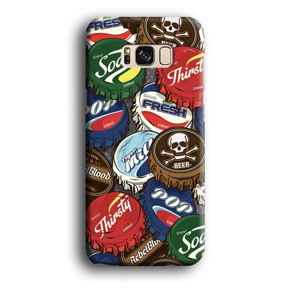 Bottle Cap Doodle Samsung Galaxy S8 Case-Plastic / Full Wrap (3D Case)-Xtracase