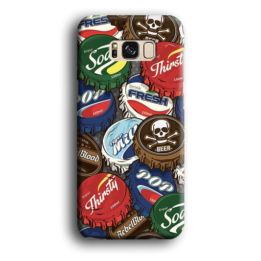 Bottle Cap Doodle Samsung Galaxy S8 Case-Plastic / Full Wrap (3D Case)-Xtracase