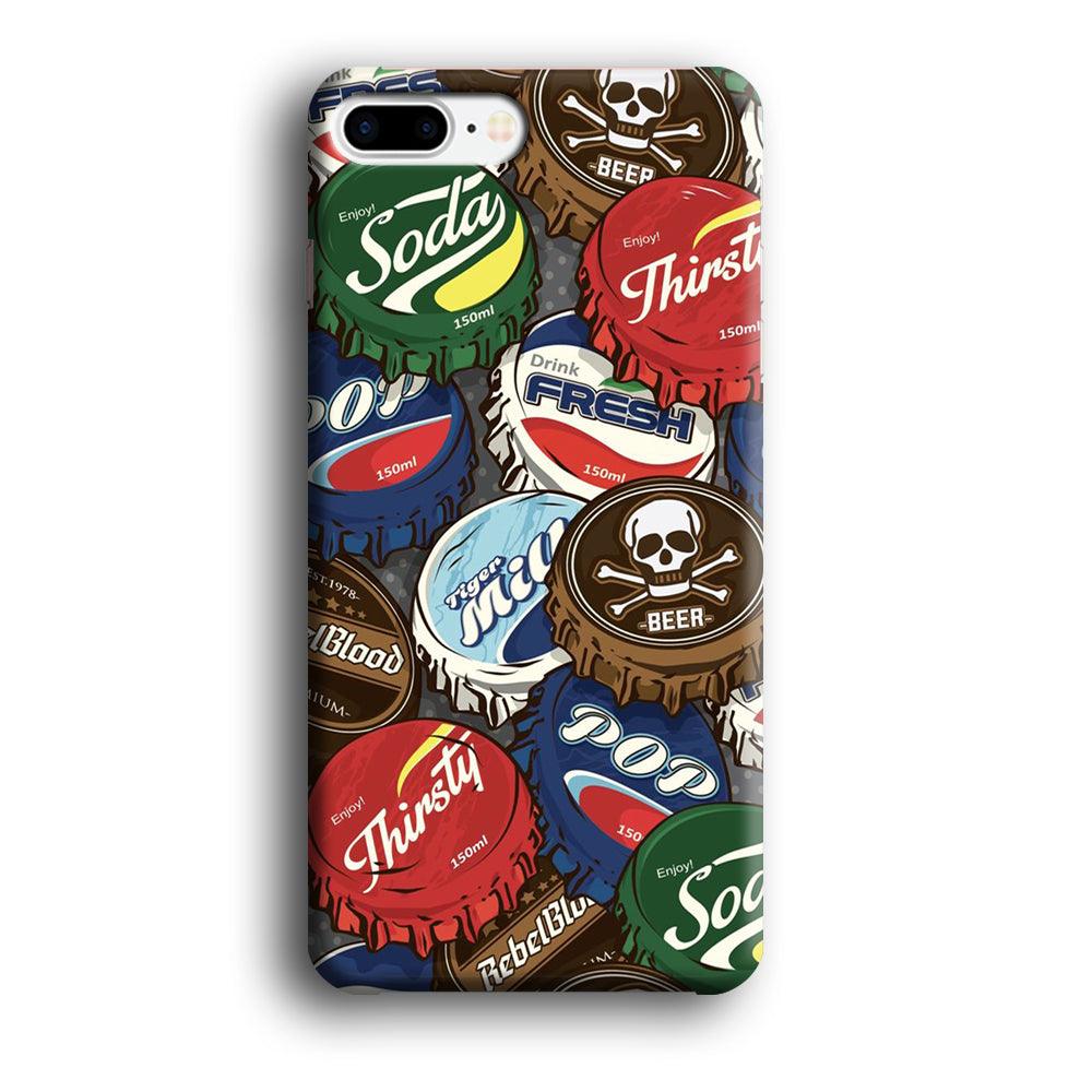 Bottle Cap Doodle iPhone 8 Plus Case-Plastic / Full Wrap (3D Case)-Xtracase