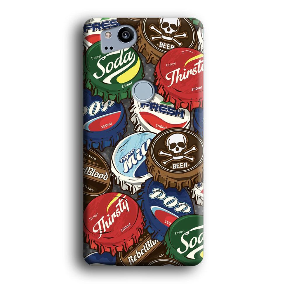 Bottle Cap Doodle Google Pixel 2 3D Case-Xtracase