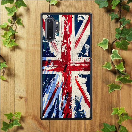 Britain Flag Samsung Galaxy Note 10 Plus Case-Rubber / White (2D Case)-Xtracase