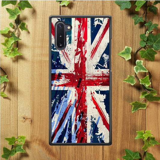 Britain Flag Samsung Galaxy Note 10 Case-Rubber / White (2D Case)-Xtracase