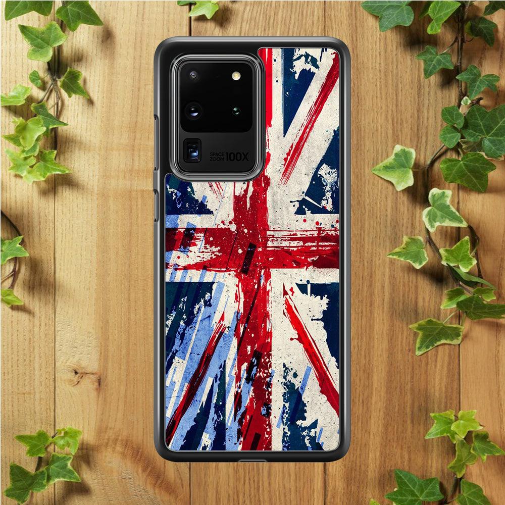 Britain Flag Samsung Galaxy S20 Ultra Case-Rubber / White (2D Case)-Xtracase