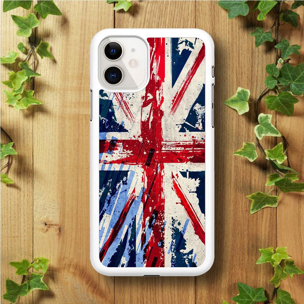 Britain Flag iPhone 11 Case-Rubber / White (2D Case)-Xtracase