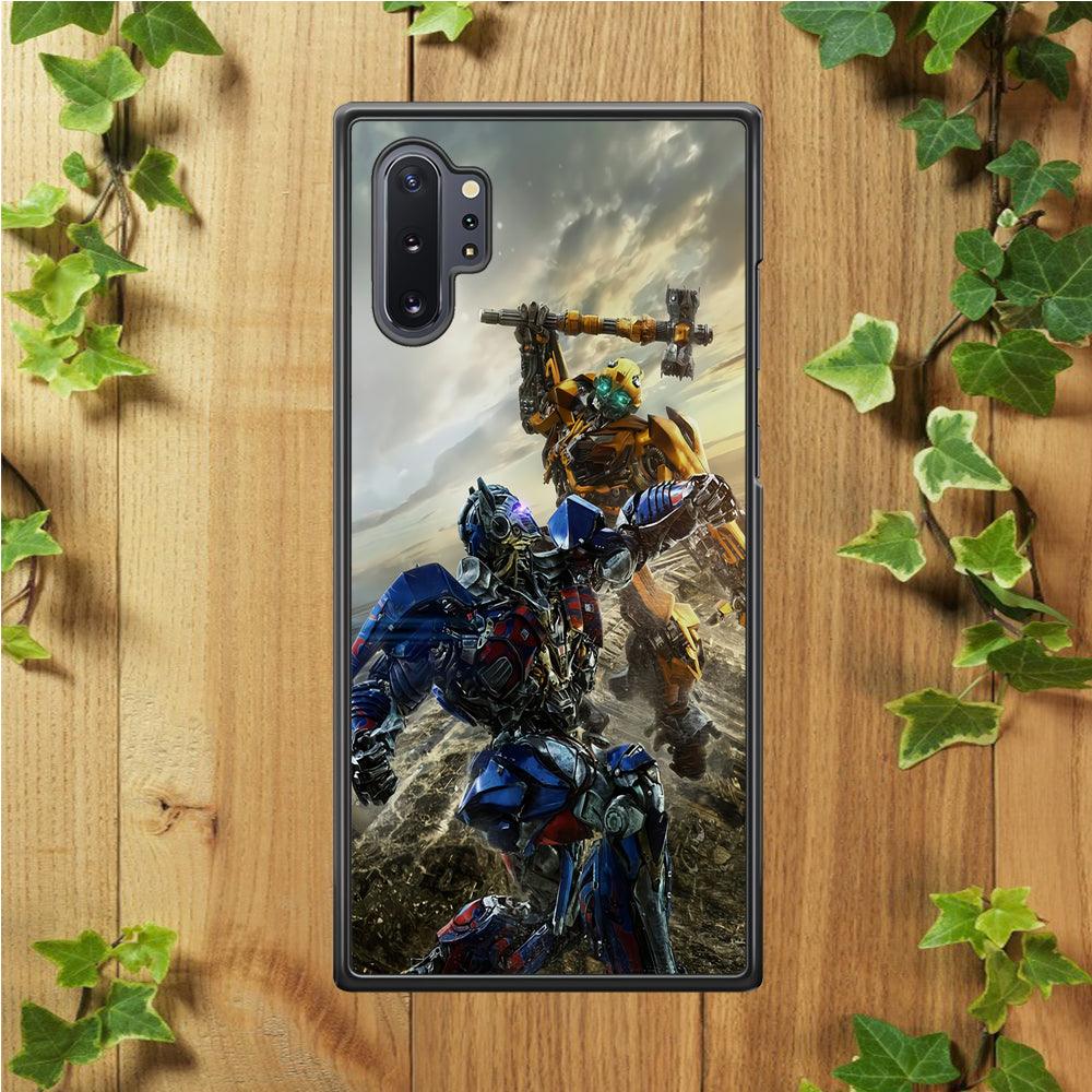 Bumblebee Fighting Samsung Galaxy Note 10 Plus Case-Rubber / White (2D Case)-Xtracase