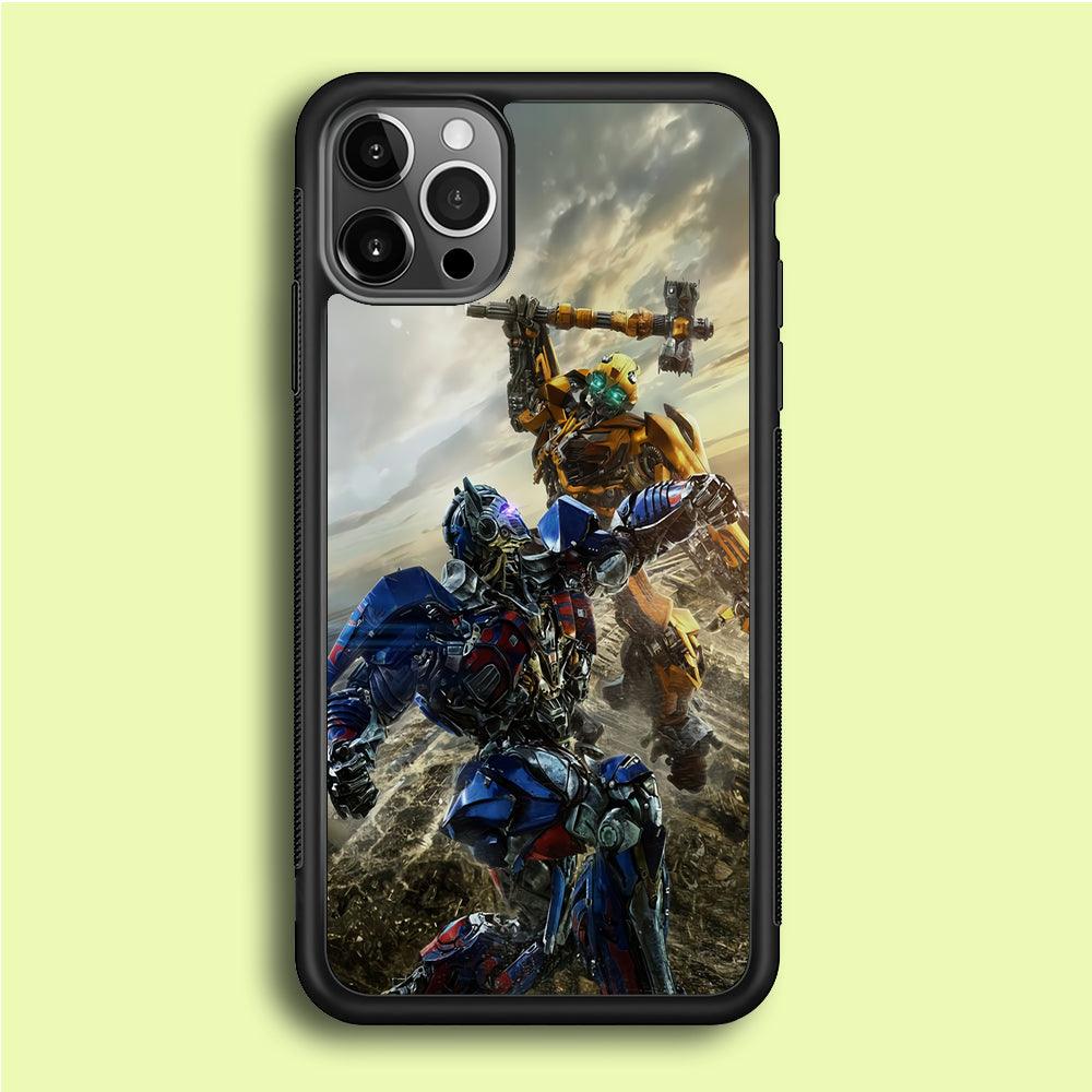 Bumblebee Fighting iPhone 12 Pro Case-Rubber / Black (2D Case)-Xtracase