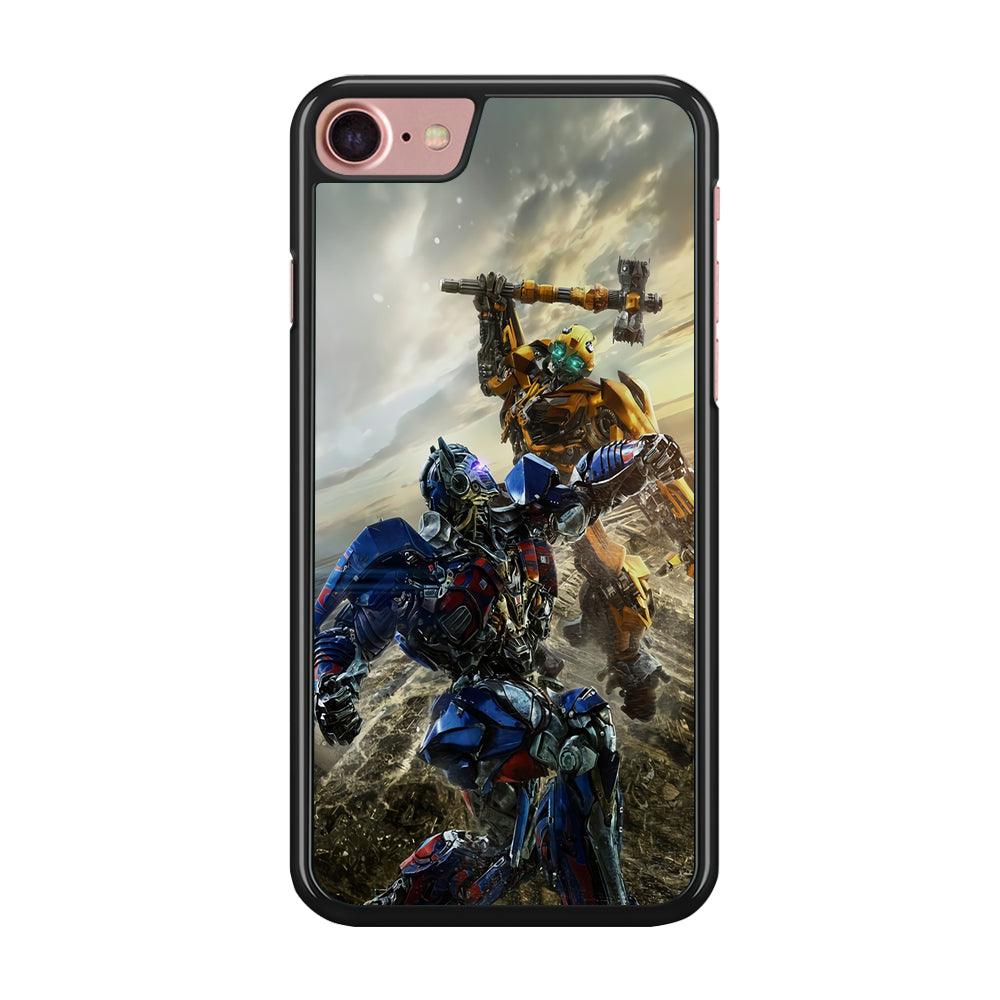 Bumblebee Fighting iPhone 8 Case-Rubber / Black (2D Case)-Xtracase