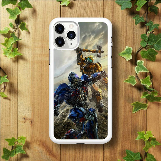 Bumblebee Fighting iPhone 11 Pro Case-Rubber / White (2D Case)-Xtracase