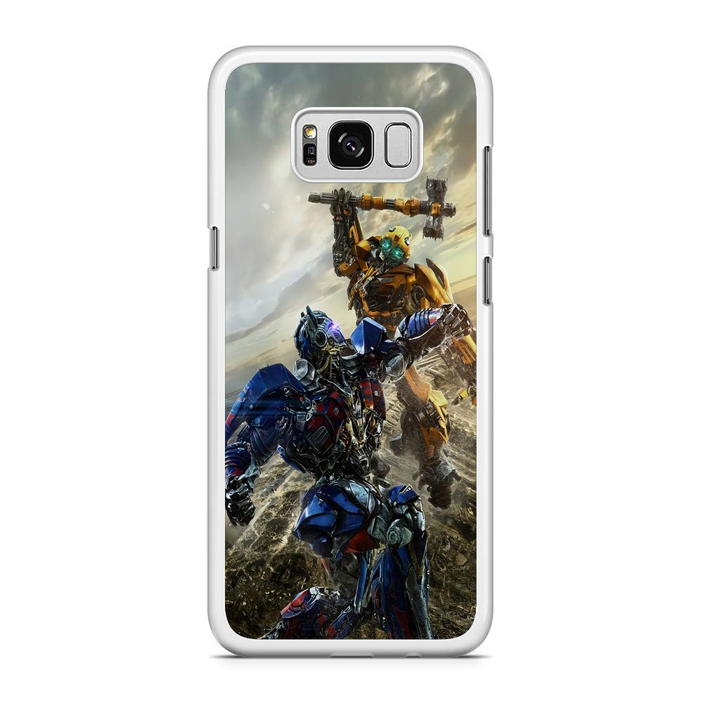 Bumblebee Fighting Samsung Galaxy S8 Case-Rubber / White (2D Case)-Xtracase