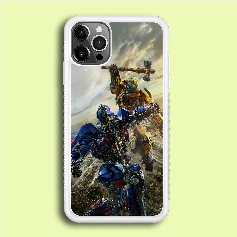 Bumblebee Fighting iPhone 12 Pro Case-Rubber / White (2D Case)-Xtracase