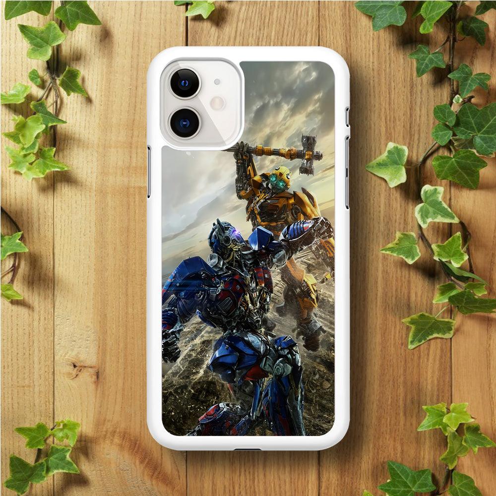 Bumblebee Fighting iPhone 11 Case-Rubber / White (2D Case)-Xtracase