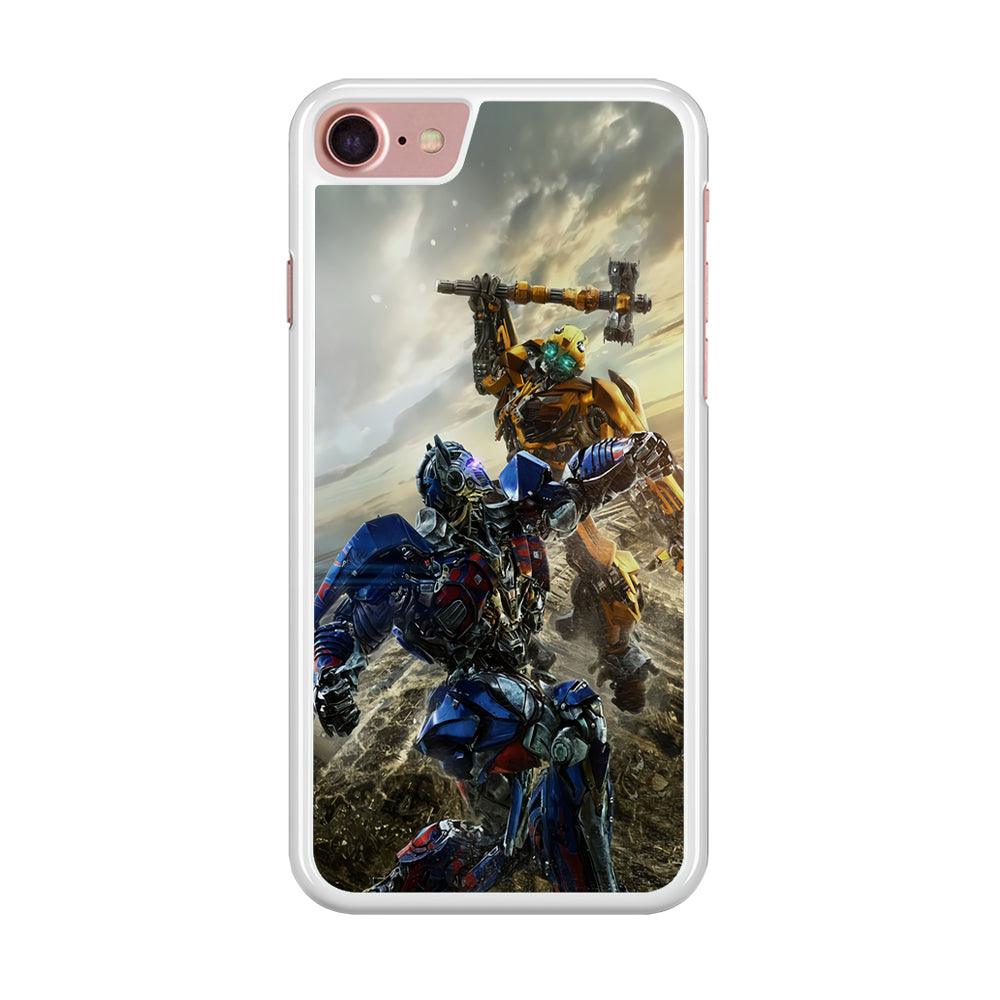 Bumblebee Fighting iPhone 7 Case-Rubber / White (2D Case)-Xtracase