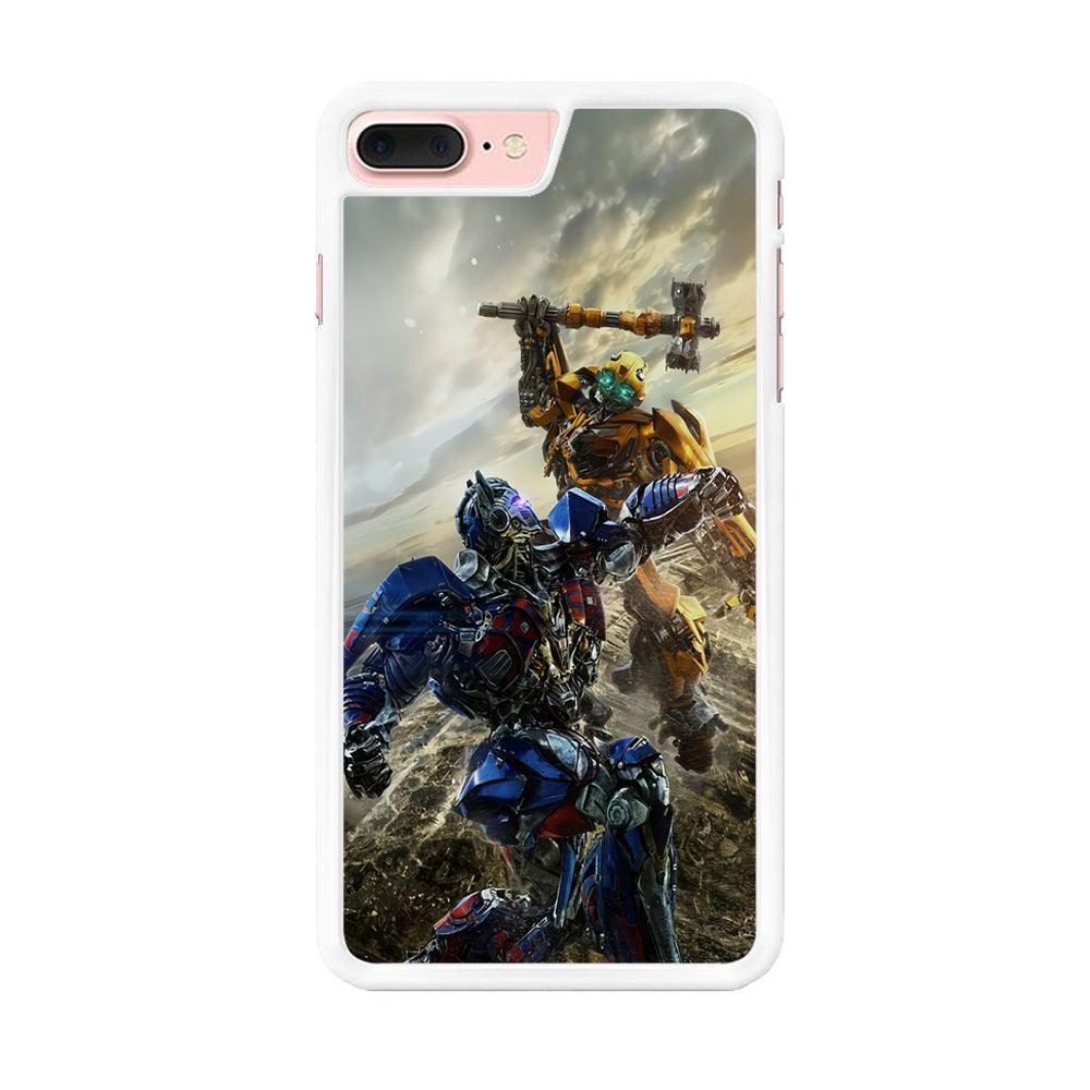 Bumblebee Fighting iPhone 7 Plus Case-Rubber / White (2D Case)-Xtracase