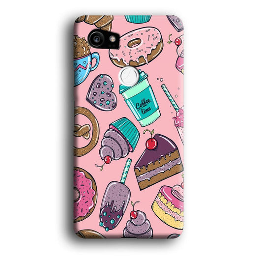 Cake and Snack Doodle Google Pixel 2 XL 3D Case-Xtracase