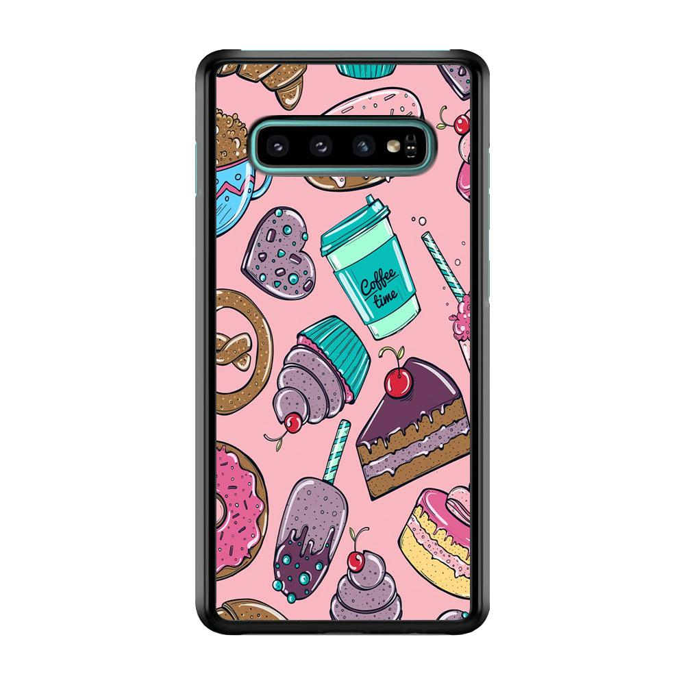 Cake and Snack Doodle Samsung Galaxy S10 Plus Case-Plastic / Full Wrap (3D Case)-Xtracase