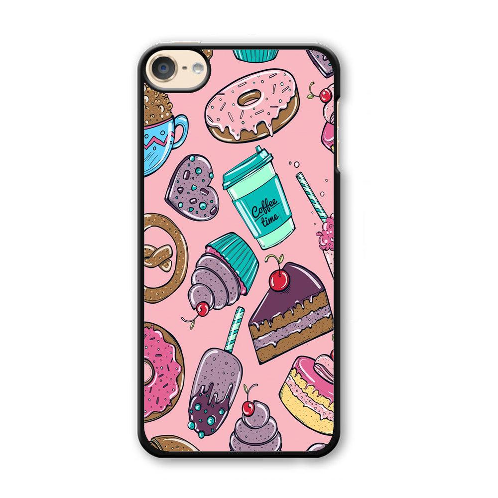 Cake and Snack Doodle iPod Touch 6 Case-Plastic / Full Wrap (3D Case)-Xtracase