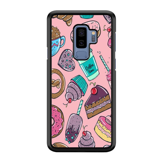 Cake and Snack Doodle Samsung Galaxy S9 Plus Case-Plastic / Full Wrap (3D Case)-Xtracase