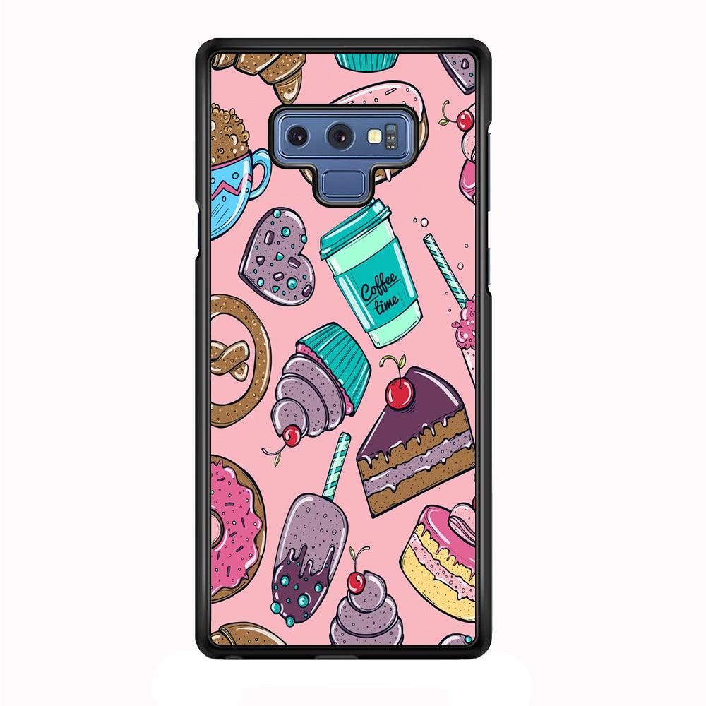 Cake and Snack Doodle Samsung Galaxy Note 9 Case-Plastic / Full Wrap (3D Case)-Xtracase