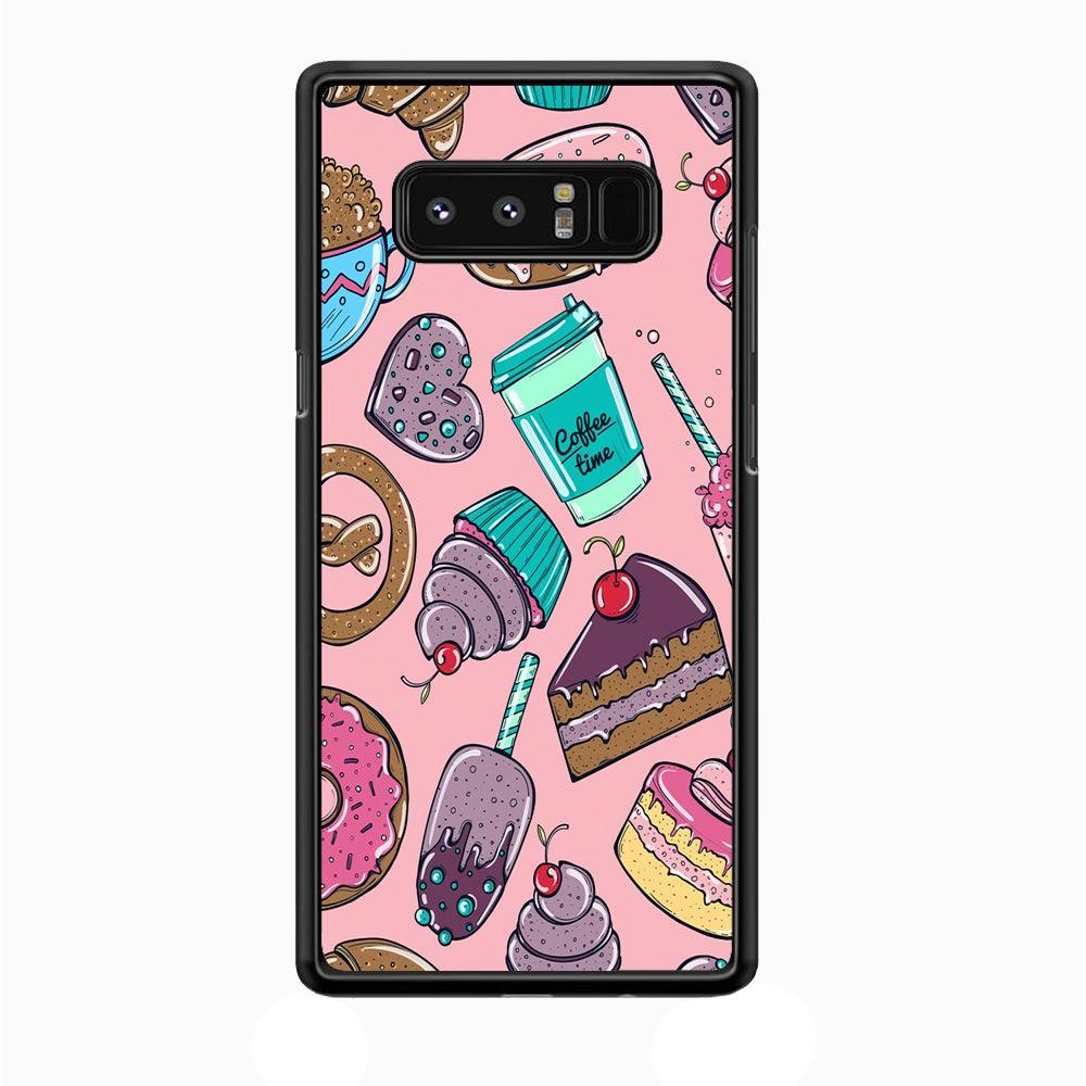 Cake and Snack Doodle Samsung Galaxy Note 8 Case-Plastic / Full Wrap (3D Case)-Xtracase