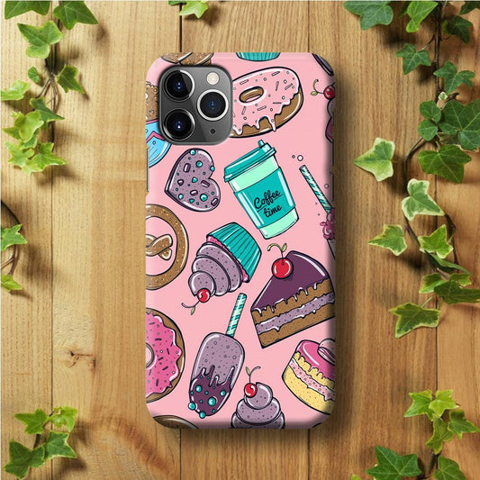 Cake and Snack Doodle iPhone 11 Pro Case-Plastic / Full Wrap (3D Case)-Xtracase