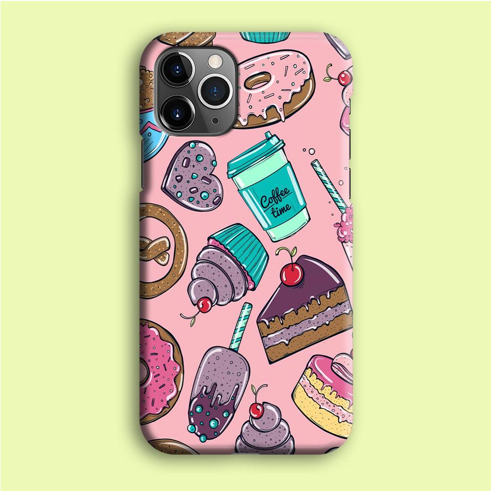 Cake and Snack Doodle iPhone 12 Pro Max Case-Plastic / Full Wrap (3D Case)-Xtracase