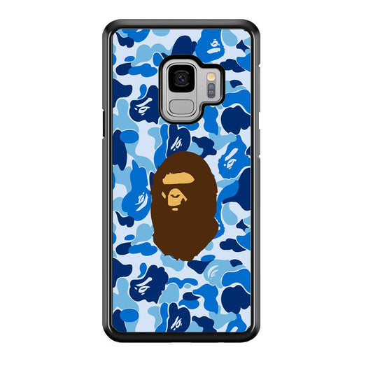 Camo Blue Head Monkey Samsung Galaxy S9 Case-Plastic / Full Wrap (3D Case)-Xtracase
