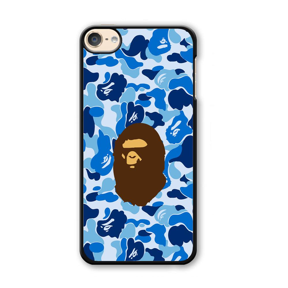 Camo Blue Head Monkey iPod Touch 6 Case-Plastic / Full Wrap (3D Case)-Xtracase