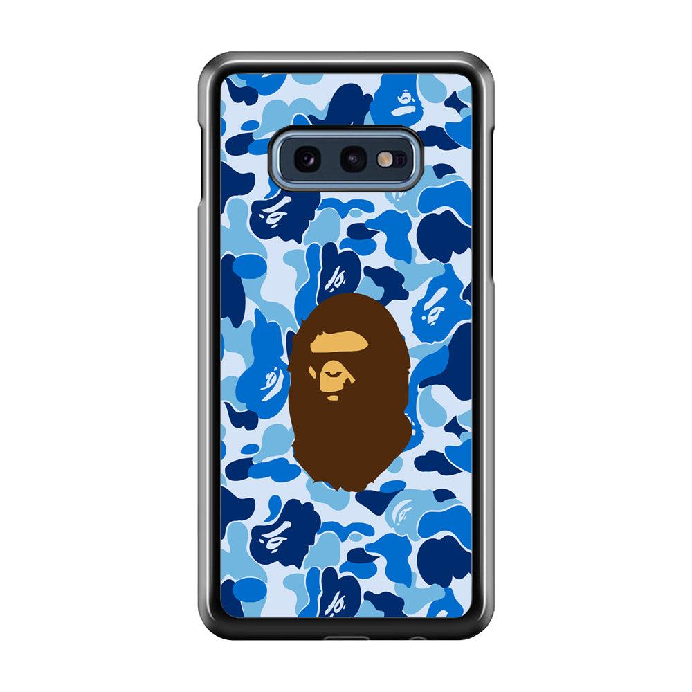 Camo Blue Head Monkey Samsung Galaxy S10E Case-Plastic / Full Wrap (3D Case)-Xtracase