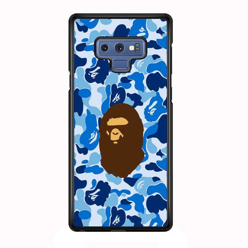 Camo Blue Head Monkey Samsung Galaxy Note 9 Case-Plastic / Full Wrap (3D Case)-Xtracase