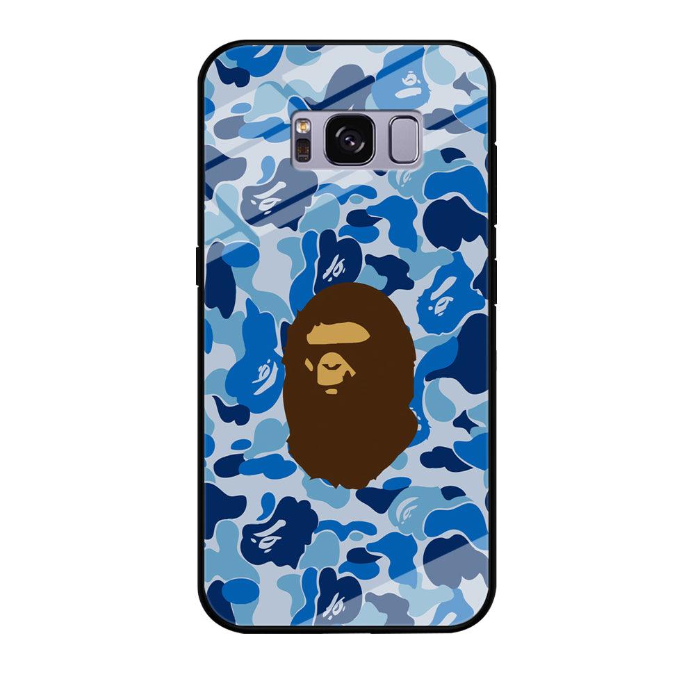 Camo Blue Head Monkey Samsung Galaxy S8 Case-Tempered Glass Case-Xtracase