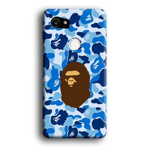 Camo Blue Head Monkey Google Pixel 2 XL 3D Case-Xtracase