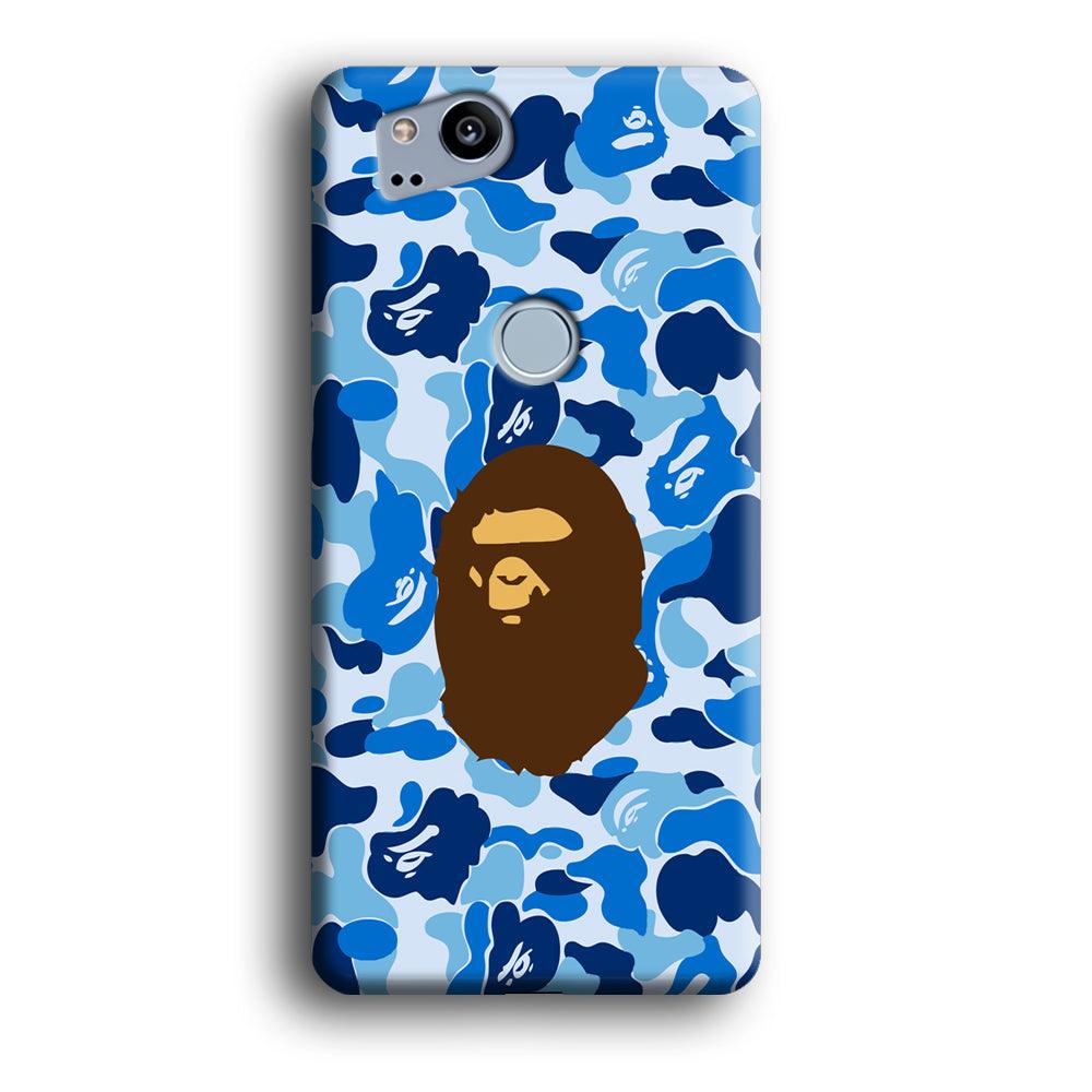 Camo Blue Head Monkey Google Pixel 2 3D Case-Xtracase