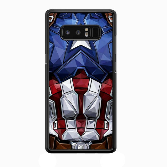 Captain America Suit Armor Samsung Galaxy Note 8 Case-Rubber / Black (2D Case)-Xtracase