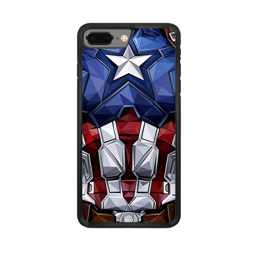 Captain America Suit Armor iPhone 7 Plus Case-Rubber / Black (2D Case)-Xtracase
