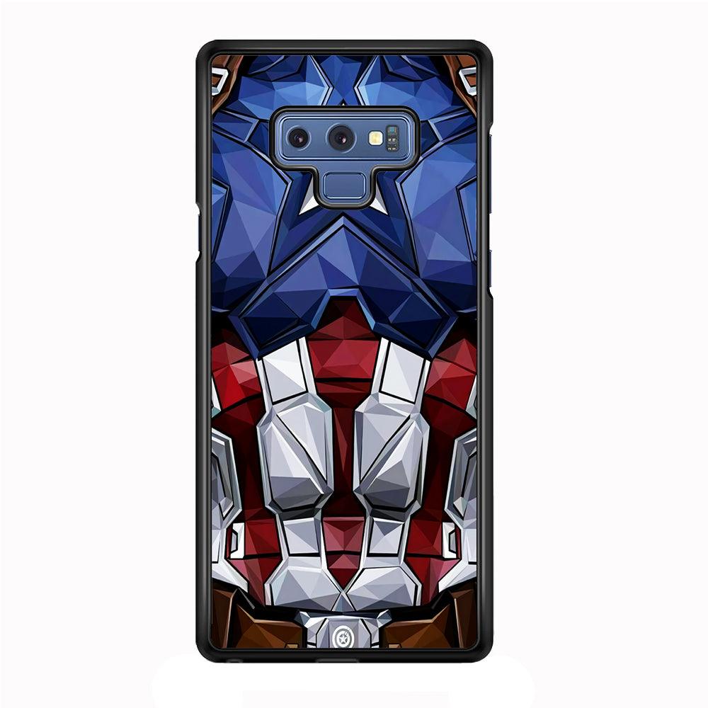 Captain America Suit Armor Samsung Galaxy Note 9 Case-Rubber / White (2D Case)-Xtracase