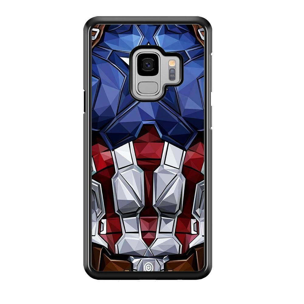 Captain America Suit Armor Samsung Galaxy S9 Case-Rubber / Black (2D Case)-Xtracase