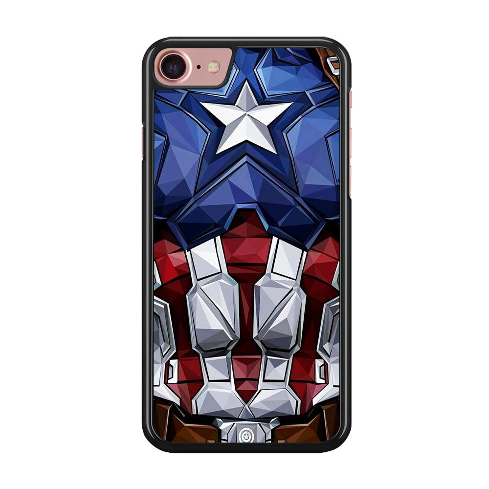 Captain America Suit Armor iPhone SE 2020 Case-Rubber / Black (2D Case)-Xtracase