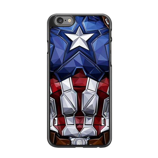 Captain America Suit Armor iPhone 6 | 6s Case-Rubber / Black (2D Case)-Xtracase