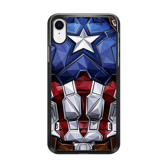 Captain America Suit Armor iPhone XR Case-Rubber / Black (2D Case)-Xtracase