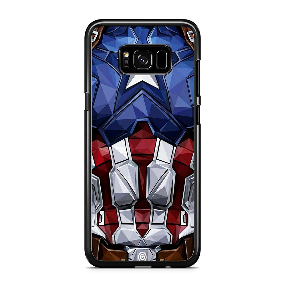 Captain America Suit Armor Samsung Galaxy S8 Case-Rubber / Black (2D Case)-Xtracase