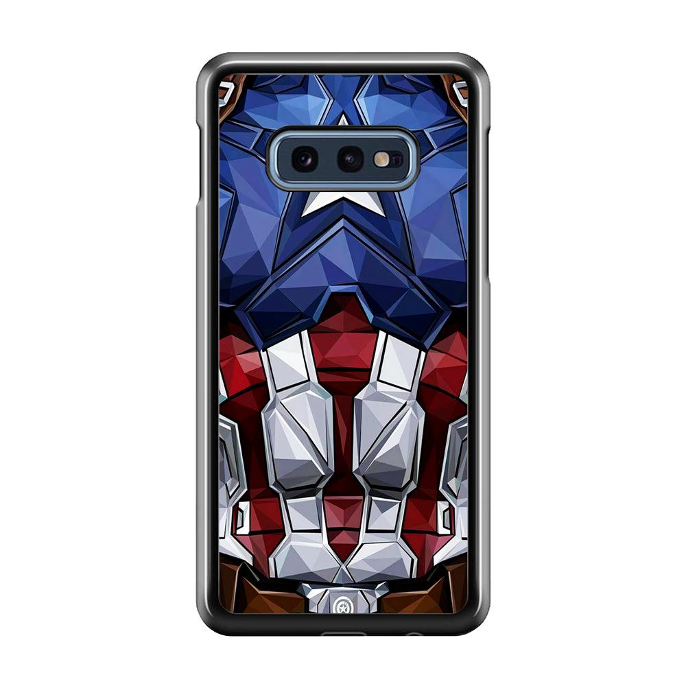 Captain America Suit Armor Samsung Galaxy S10E Case-Rubber / White (2D Case)-Xtracase