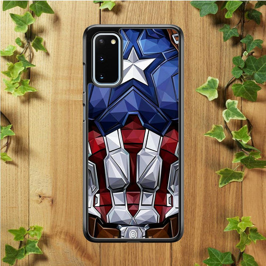 Captain America Suit Armor Samsung Galaxy S20 Case-Rubber / Black (2D Case)-Xtracase