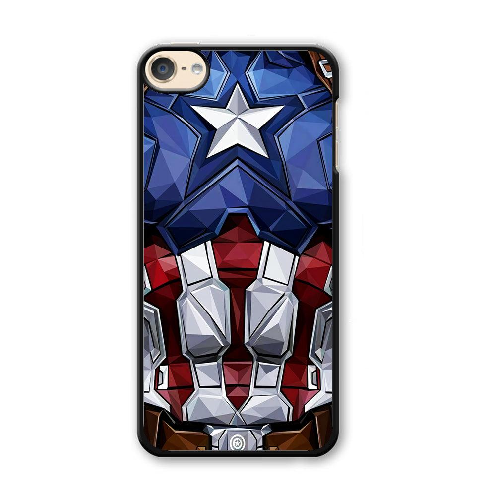 Captain America Suit Armor iPod Touch 6 Case-Plastic / Black (2D Case)-Xtracase