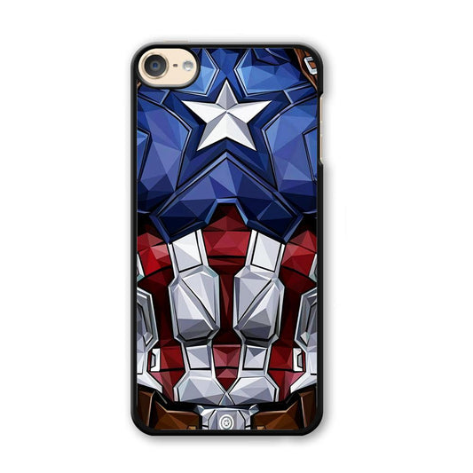 Captain America Suit Armor iPod Touch 6 Case-Plastic / Black (2D Case)-Xtracase