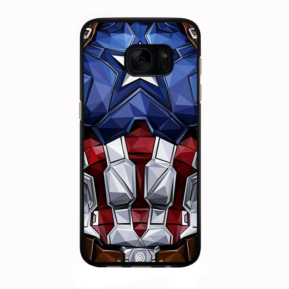 Captain America Suit Armor Samsung Galaxy S7 Case-Rubber / Black (2D Case)-Xtracase