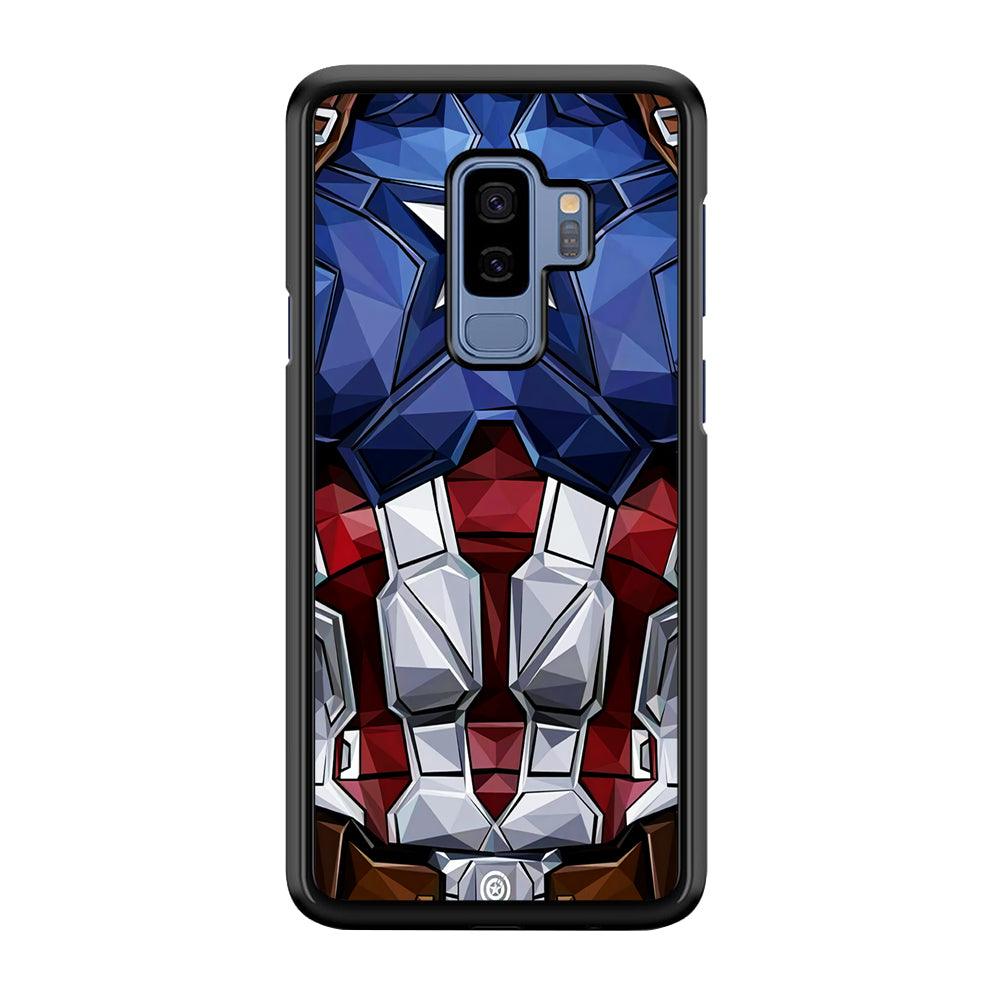 Captain America Suit Armor Samsung Galaxy S9 Plus Case-Rubber / Black (2D Case)-Xtracase