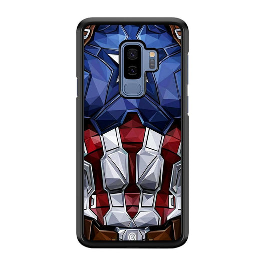 Captain America Suit Armor Samsung Galaxy S9 Plus Case-Rubber / Black (2D Case)-Xtracase