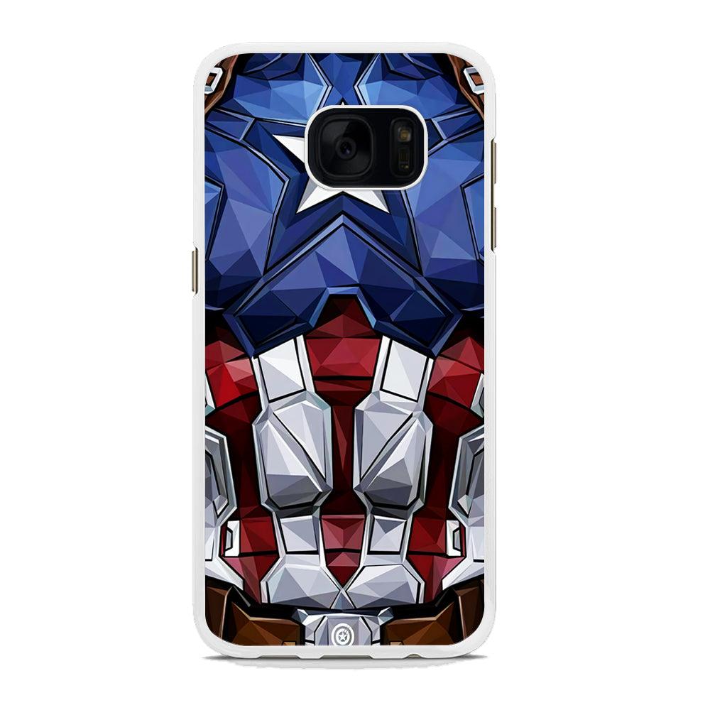 Captain America Suit Armor Samsung Galaxy S7 Case-Rubber / White (2D Case)-Xtracase